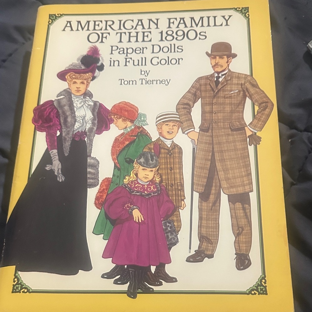 American Family of the 1890s Paper Dolls by Tom Tierney - Yellow Cover